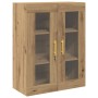 Armario de pared con puertas de vidrio en roble artesano 69,5x34x90 cm de , Aparadores - Ref: Foro24-862166, Precio: 102,16 €...