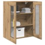 Armario de pared con puertas de vidrio en roble artesano 69,5x34x90 cm de , Aparadores - Ref: Foro24-862166, Precio: 102,16 €...
