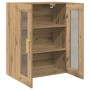 Armario de pared con puertas de vidrio en roble artesano 69,5x34x90 cm de , Aparadores - Ref: Foro24-862166, Precio: 102,16 €...