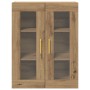 Armario de pared con puertas de vidrio en roble artesano 69,5x34x90 cm de , Aparadores - Ref: Foro24-862166, Precio: 102,16 €...