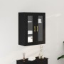 Cabinet montado en la pared de con puertas de vidrio en roble negro 69,5x34x90 cm de , Aparadores - Ref: Foro24-862167, Preci...