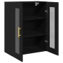 Cabinet montado en la pared de con puertas de vidrio en roble negro 69,5x34x90 cm de , Aparadores - Ref: Foro24-862167, Preci...