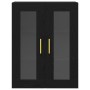 Cabinet montado en la pared de con puertas de vidrio en roble negro 69,5x34x90 cm de , Aparadores - Ref: Foro24-862167, Preci...