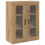 Gabinete Suspendido con Puertas de Vidrio Roble Artesanal 69.5x34x90 cm de , Aparadores - Ref: Foro24-862169, Precio: 103,53 ...
