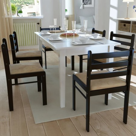Sillas de comedor 6 unidades madera maciza y terciopelo marrón en Sillas de comedor | Comprar online en Foru.es
