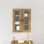 Gabinete Suspendido con Puertas de Vidrio Roble Artesanal 69.5x34x90 cm de , Aparadores - Ref: Foro24-862169, Precio: 103,53 ...