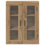 Gabinete Suspendido con Puertas de Vidrio Roble Artesanal 69.5x34x90 cm de , Aparadores - Ref: Foro24-862169, Precio: 103,53 ...