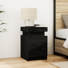 Cabinet de Noche con Luces LED Negro Roble 35x39x55 cm de , Mesitas de noche - Ref: Foro24-862178, Precio: 78,90 €, Descuento: %