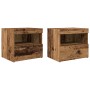 Armarios de Noche  con Luces LED 2 pcs Madera Vieja 50x40x45 cm | Foro24.es | Tu tienda online para hogar, jardín y más Foro24.es