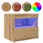 Cajones de Noche  con Luces LED 2 pcs Roble Artesanal 50x40x45 cm | Foro24.es | Tu tienda online para hogar, jardín y más Foro24.es