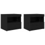 Cajones de Noche  con Luces LED 2 pcs Negro Roble 50x40x45 cm | Foro24.es | Tu tienda online para hogar, jardín y más Foro24.es
