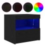 Cajones de Noche  con Luces LED 2 pcs Negro Roble 50x40x45 cm | Foro24.es | Tu tienda online para hogar, jardín y más Foro24.es