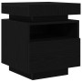 Cabinet de Noche con Luces LED Roble Negro 40x39x48,5 cm de , Mesitas de noche - Ref: Foro24-862186, Precio: 75,31 €, Descuen...