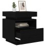 Cabinet de Noche con Luces LED Roble Negro 40x39x48,5 cm de , Mesitas de noche - Ref: Foro24-862186, Precio: 75,31 €, Descuen...