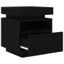 Cabinet de Noche con Luces LED Roble Negro 40x39x48,5 cm de , Mesitas de noche - Ref: Foro24-862186, Precio: 75,31 €, Descuen...