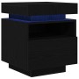 Cabinet de Noche con Luces LED Roble Negro 40x39x48,5 cm de , Mesitas de noche - Ref: Foro24-862186, Precio: 75,31 €, Descuen...