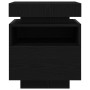 Cabinet de Noche con Luces LED Roble Negro 40x39x48,5 cm de , Mesitas de noche - Ref: Foro24-862186, Precio: 75,31 €, Descuen...