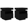 Gabinete de Noche con Luces LED 2 pcs Negro Roble 40x39x48.5 cm de , Mesitas de noche - Ref: Foro24-862187, Precio: 135,01 €,...