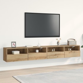 Gabinetes de TV 2 pcs de roble artesanal 100x30x30 cm de madera elaborada de , Muebles TV - Ref: Foro24-862191, Precio: 103,0...
