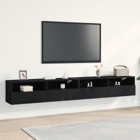 Gabinetes de Pared para TV 2 pcs Negro Roble 100x30x30 cm Madera Elaborada de , Muebles TV - Ref: Foro24-862193, Precio: 108,...