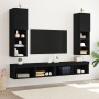 Gabinete de TV LED  2 pcs Negro Roble 30,5x30x102 cm Madera elaborada | Foro24.es | Tu tienda online para hogar, jardín y más Foro24.es