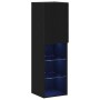 Gabinete de TV LED  2 pcs Negro Roble 30,5x30x102 cm Madera elaborada | Foro24.es | Tu tienda online para hogar, jardín y más Foro24.es