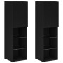 Gabinete de TV LED  2 pcs Negro Roble 30,5x30x102 cm Madera elaborada | Foro24.es | Tu tienda online para hogar, jardín y más Foro24.es