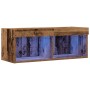Mueble de pared para TV con luces LED de madera envejecida 80x30x30 cm de , Muebles TV - Ref: Foro24-862200, Precio: 46,69 €,...
