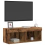 Mueble de pared para TV con luces LED de madera envejecida 80x30x30 cm de , Muebles TV - Ref: Foro24-862200, Precio: 46,69 €,...