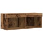 Mueble de pared para TV con luces LED de madera envejecida 80x30x30 cm de , Muebles TV - Ref: Foro24-862200, Precio: 46,69 €,...