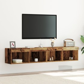 Gabinetes de pared para TV con luces LED 2 pcs Madera vieja 80x30x30 cm de , Muebles TV - Ref: Foro24-862201, Precio: 72,89 €...