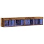 Gabinetes de pared para TV con luces LED 2 pcs Madera vieja 80x30x30 cm de , Muebles TV - Ref: Foro24-862201, Precio: 72,89 €...