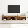 Gabinetes de pared para TV con luces LED 2 pcs Madera vieja 80x30x30 cm de , Muebles TV - Ref: Foro24-862201, Precio: 72,89 €...