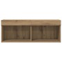 Gabinetes para TV de con luces LED 2 piezas en roble artesanal 80x30x30 cm de , Muebles TV - Ref: Foro24-862203, Precio: 72,3...