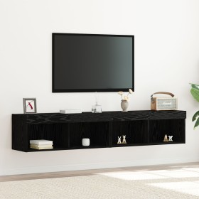 Muebles para TV con luces LED 2 pcs Roble Negro 80x30x30 cm de , Muebles TV - Ref: Foro24-862205, Precio: 76,90 €, Descuento: %