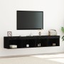 Muebles para TV con luces LED 2 pcs Roble Negro 80x30x30 cm de , Muebles TV - Ref: Foro24-862205, Precio: 76,90 €, Descuento: %