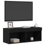 Muebles para TV con luces LED 2 pcs Roble Negro 80x30x30 cm de , Muebles TV - Ref: Foro24-862205, Precio: 76,90 €, Descuento: %