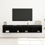 Muebles para TV con luces LED 2 pcs Roble Negro 80x30x30 cm de , Muebles TV - Ref: Foro24-862205, Precio: 76,90 €, Descuento: %