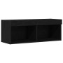 Muebles para TV con luces LED 2 pcs Roble Negro 80x30x30 cm de , Muebles TV - Ref: Foro24-862205, Precio: 76,90 €, Descuento: %