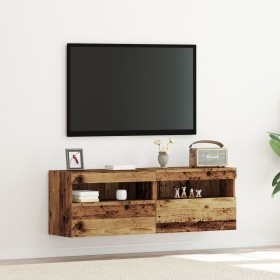 Muebles para TV con luces LED 2 piezas Madera antigua 60x30x40 cm de , Muebles TV - Ref: Foro24-862207, Precio: 87,81 €, Desc...