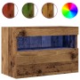 Muebles para TV con luces LED 2 piezas Madera antigua 60x30x40 cm de , Muebles TV - Ref: Foro24-862207, Precio: 87,81 €, Desc...