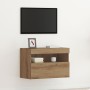 módulo de TV  con luces LED Roble Artesano 60x30x40 cm | Foro24.es | Tu tienda online para hogar, jardín y más Foro24.es