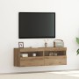 Gabinetes de TV con luces LED 2 pcs Roble artesanal 60x30x40 cm de , Muebles TV - Ref: Foro24-862209, Precio: 86,24 €, Descue...