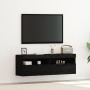 Gabinetes de pared para TV  con luces LED 2 pcs Roble Negro 60x30x40 cm | Foro24.es | Tu tienda online para hogar, jardín y más Foro24.es