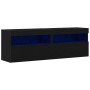 Gabinetes de pared para TV  con luces LED 2 pcs Roble Negro 60x30x40 cm | Foro24.es | Tu tienda online para hogar, jardín y más Foro24.es