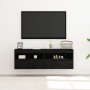 Gabinetes de pared para TV  con luces LED 2 pcs Roble Negro 60x30x40 cm | Foro24.es | Tu tienda online para hogar, jardín y más Foro24.es