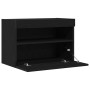 Gabinetes de pared para TV  con luces LED 2 pcs Roble Negro 60x30x40 cm | Foro24.es | Tu tienda online para hogar, jardín y más Foro24.es