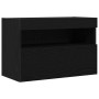 Gabinetes de pared para TV  con luces LED 2 pcs Roble Negro 60x30x40 cm | Foro24.es | Tu tienda online para hogar, jardín y más Foro24.es