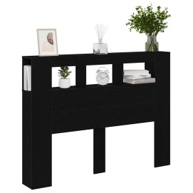 Cabecero LED Negro Roble 140x18,5x40 cm Madera elaborada de , Cabeceros y pies de cama - Ref: Foro24-862212, Precio: 96,91 €,...