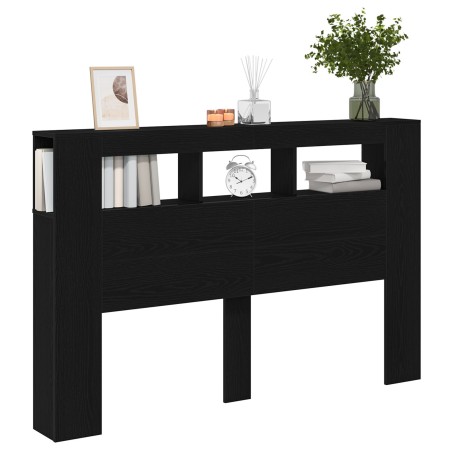 Cabecero LED Negro Roble 160x18,5x45 cm Madera elaborada de , Cabeceros y pies de cama - Ref: Foro24-862213, Precio: 102,58 €...